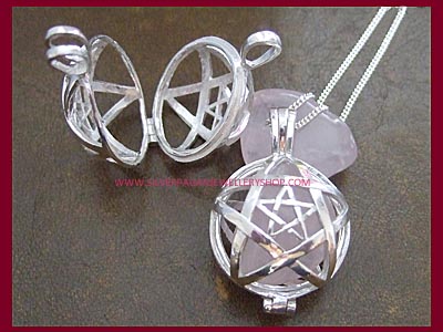 Pentagram Crystal Locket Pendant
